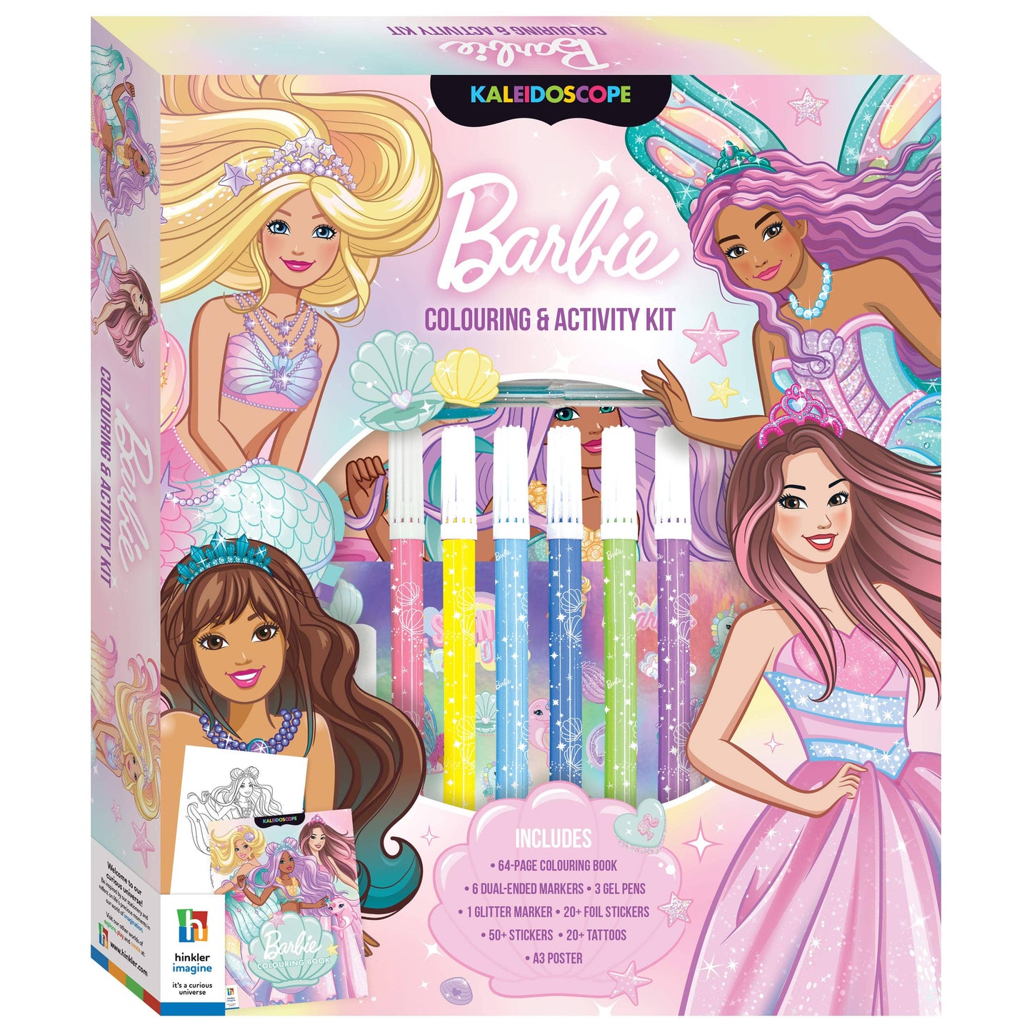 HINKLER KALEIDOSCOPE BARBIE COLOURING & ACTIVITY KIT