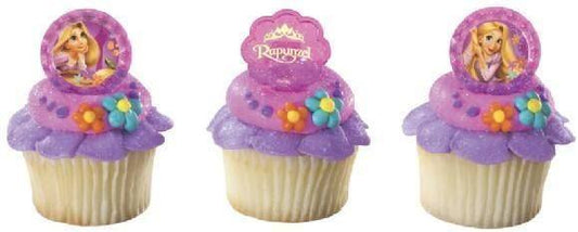 DISNEY PRINCESS TANGLED CUPCAKE RINGS - PACK OF 12
