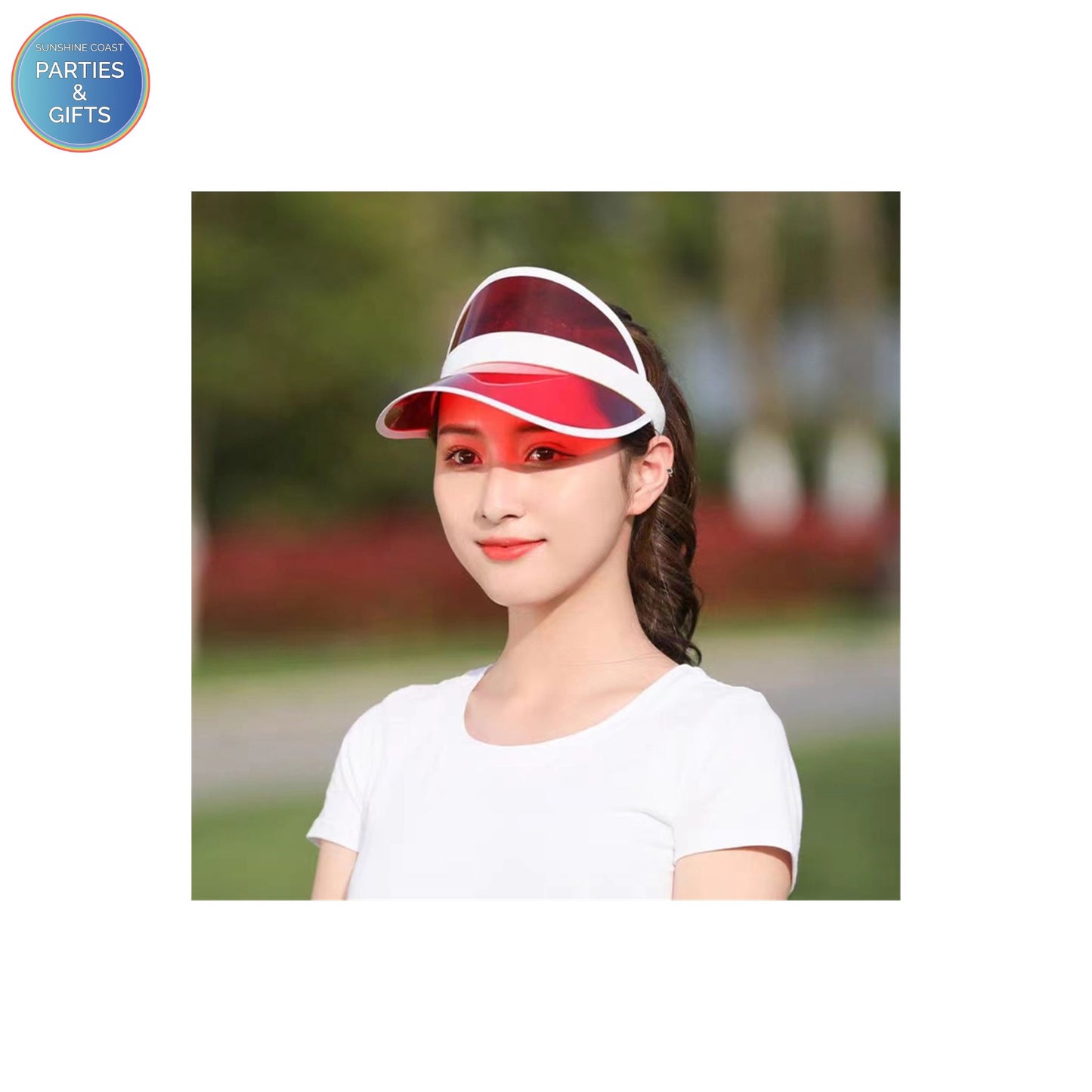 SUN VISOR PARTY HAT - RED