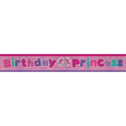 BIRTHDAY PRINCESS FOIL BANNER - 2.7M