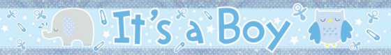 IT'S A BOY BABY SHOWER FOIL BANNER - 2.7M