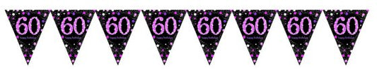 PINK CELEBRATION 60TH BIRTHDAY BUNTING - 4M