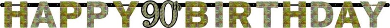 SPARKLING CELEBRATORY 90TH PRISM LETTERS BANNER