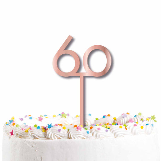 ROSE GOLD 60TH ACRYLIC CAKE TOPPER
