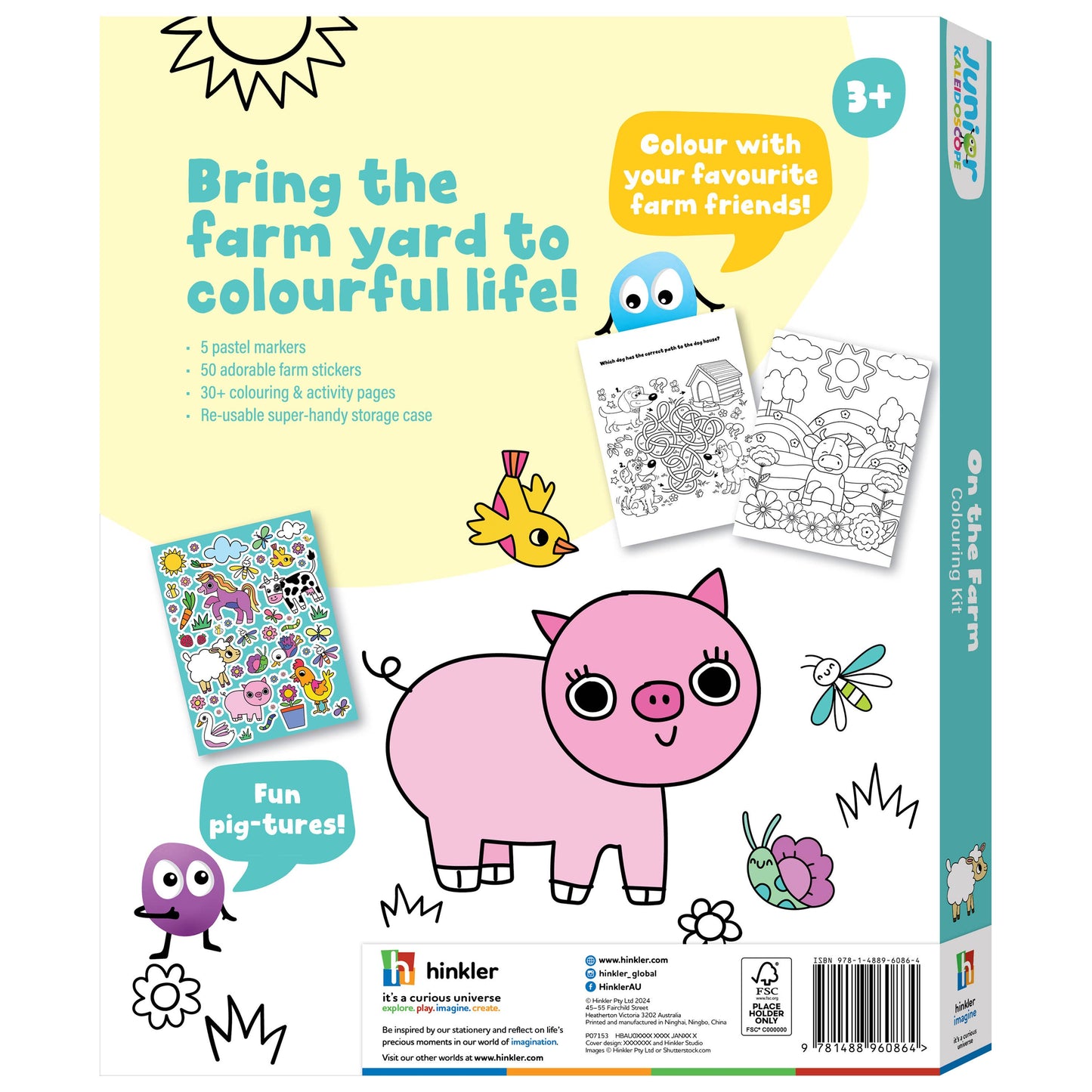 HINKLER JR KALEIDOSCOPE COLOURING KIT ON THE FARM