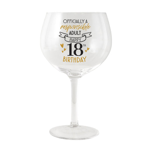 SIP CELEBRATION 18TH BIRTHDAY BALLOON GLASS