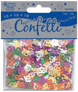 EUROWRAP 18TH BIRTHDAY COLOUR CONFETTI - 14G