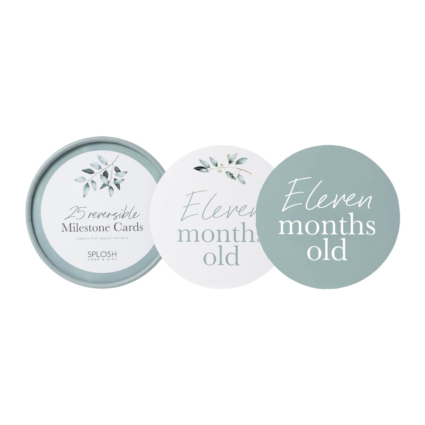 SPLOSH BABY REVERSIBLE MILESTONE CARDS - EUCALYPTUS