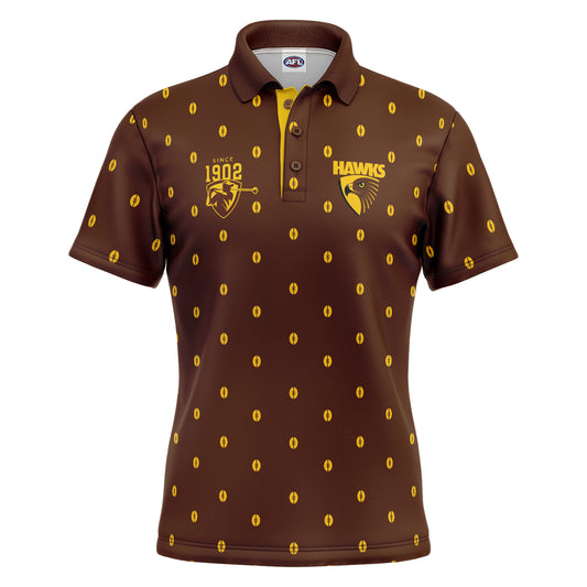 AFL MULLIGAN GOLF POLO SHIRT - HAWTHORN HAWKS