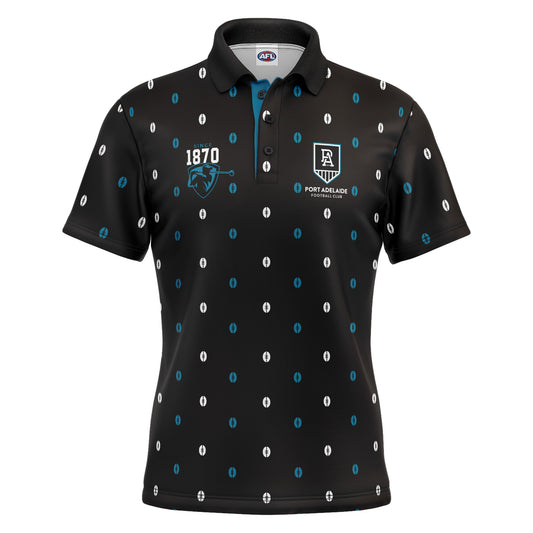 AFL MULLIGAN GOLF POLO SHIRT - PORT ADELAIDE POWER