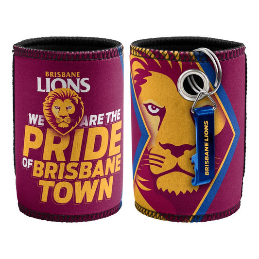 AFL BRISBANE LIONS CAN COOLER WITH BOTTLE OPENER
