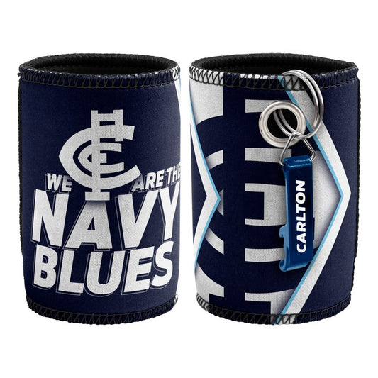 AFL CARLTON BLUES CAN COOLER WITH BOTTLE OPENER