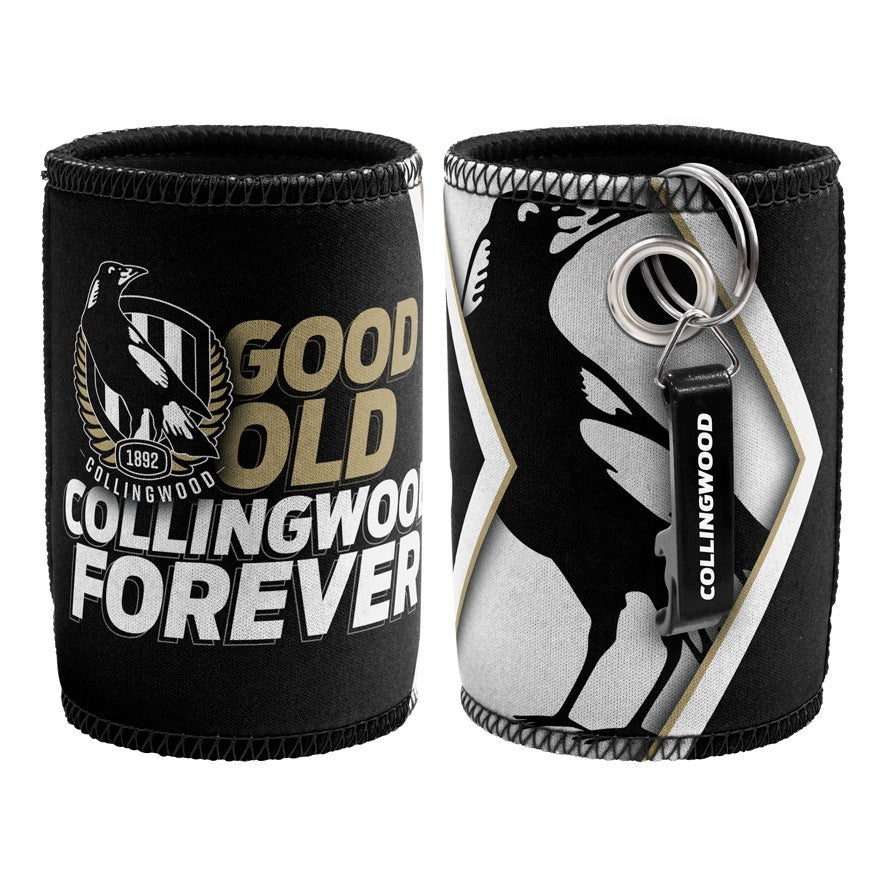 AFL COLLINGWOOD MAGPIES CAN COOLER WITH BOTTLE OPENER