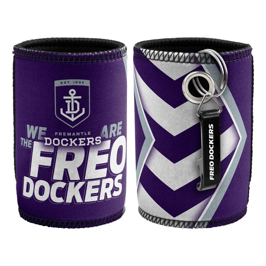 AFL FREMANTLE DOCKERS CAN COOLER WITH BOTTLE OPENER