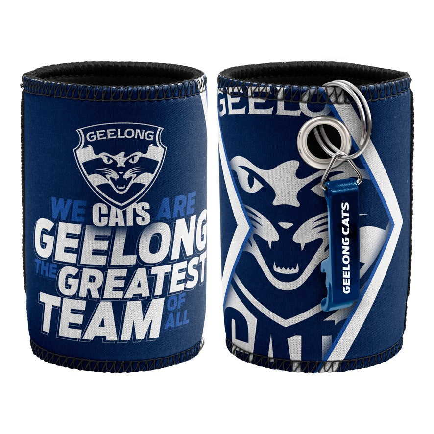 AFL GEELONG CATS CAN COOLER WITH BOTTLE OPENER