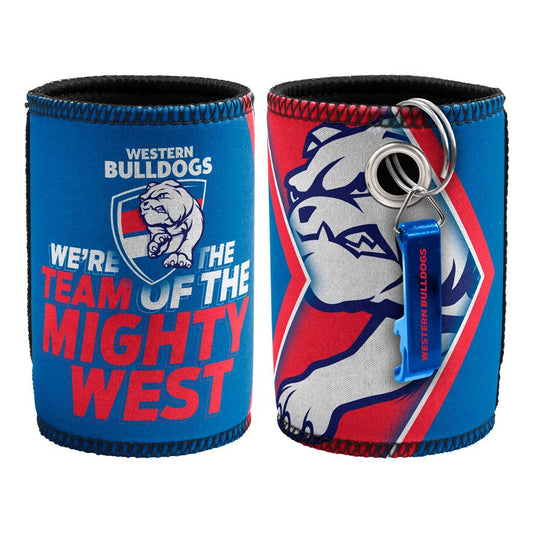 AFL WESTERN BULLDOGS CAN COOLER WITH BOTTLE OPENER