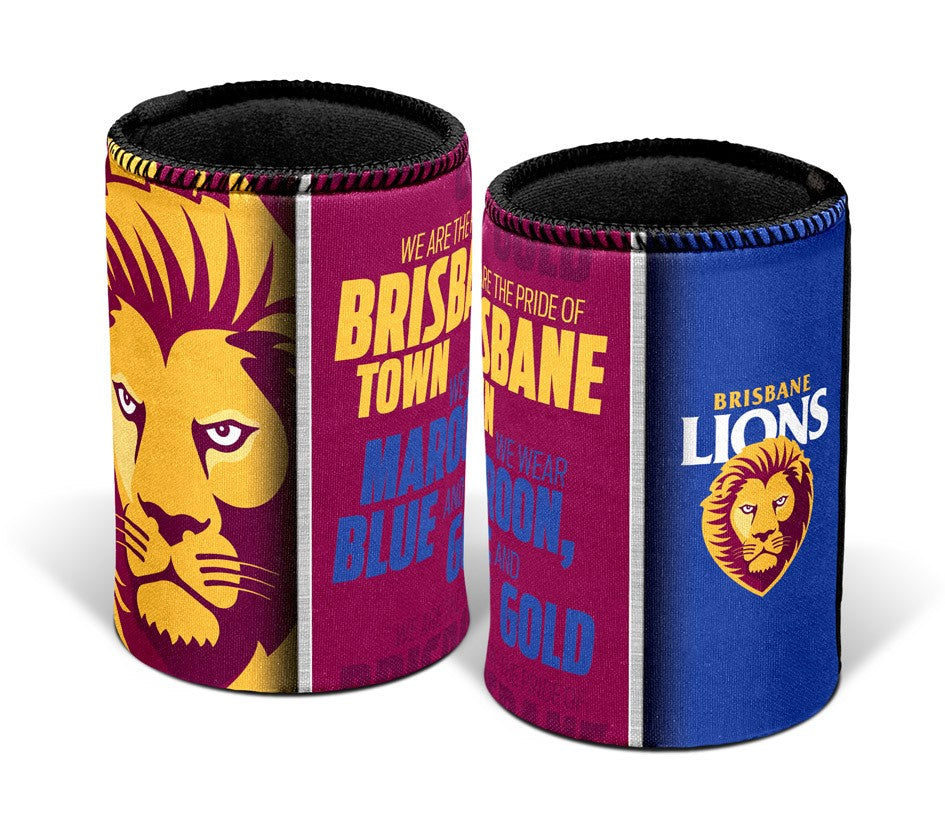AFL BRISBANE LIONS TEAM SONG CAN COOLER