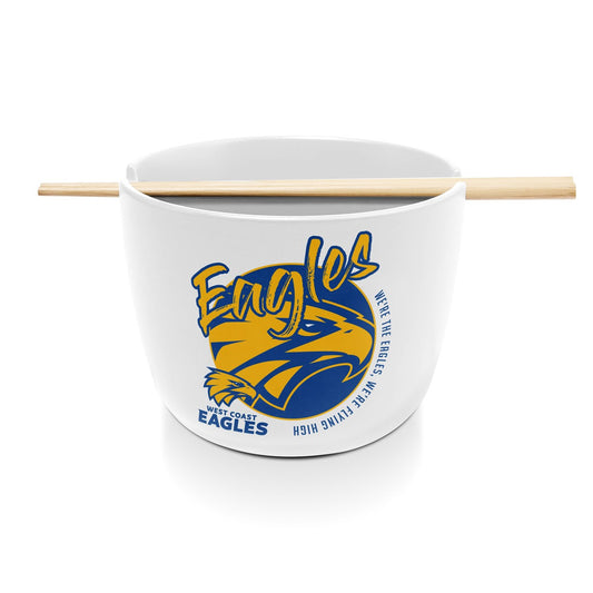 AFL CERAMIC NOODLE BOWL WITH CHOPSTICKS - WEST COAST EAGLES