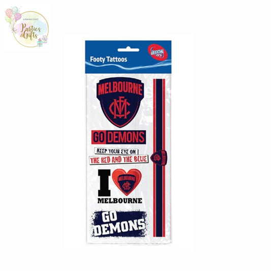 AFL MELBOURNE DEMONS TEMPORARY TATTOO SHEET