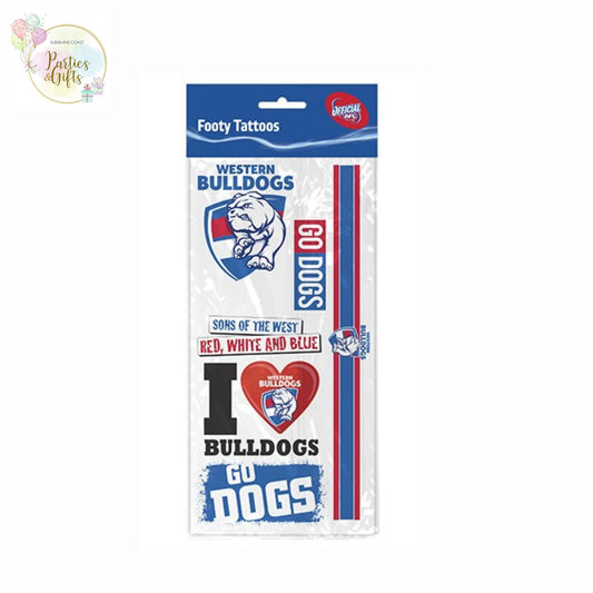 AFL WESTERN BULLDOGS TEMPORARY TATTOO SHEET