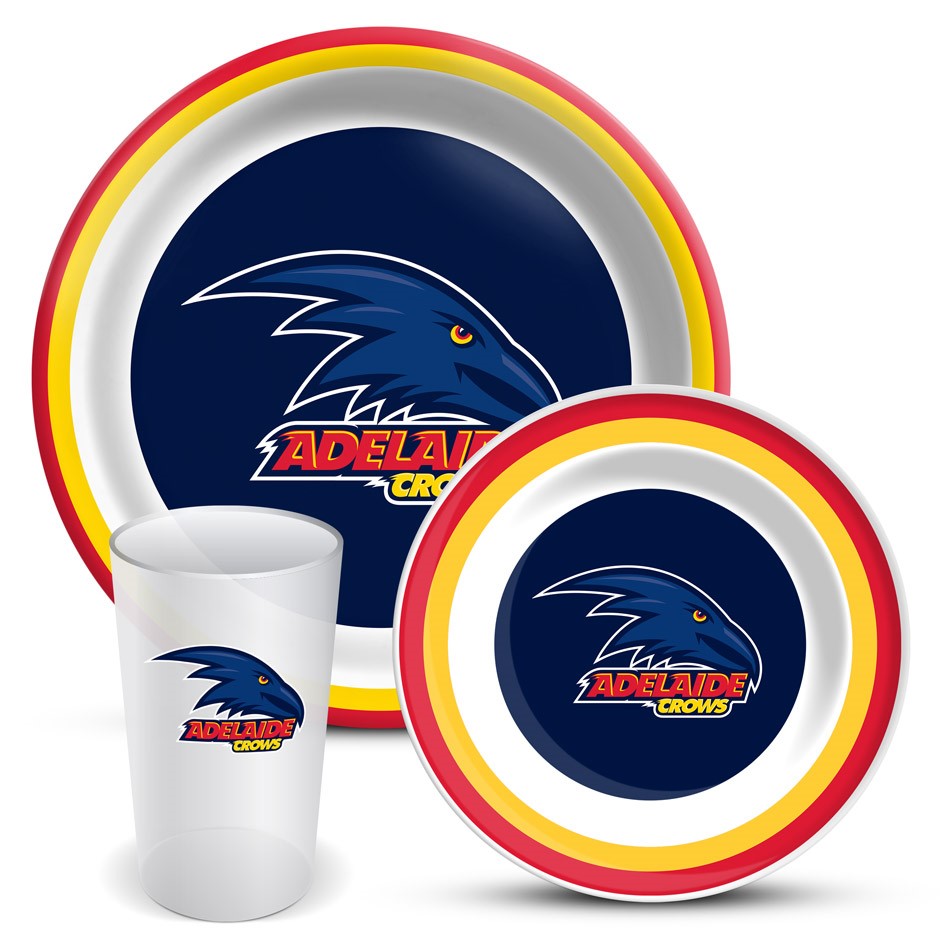 AFL 3 PIECE MELAMINE DINNER SET - ADELAIDE CROWS