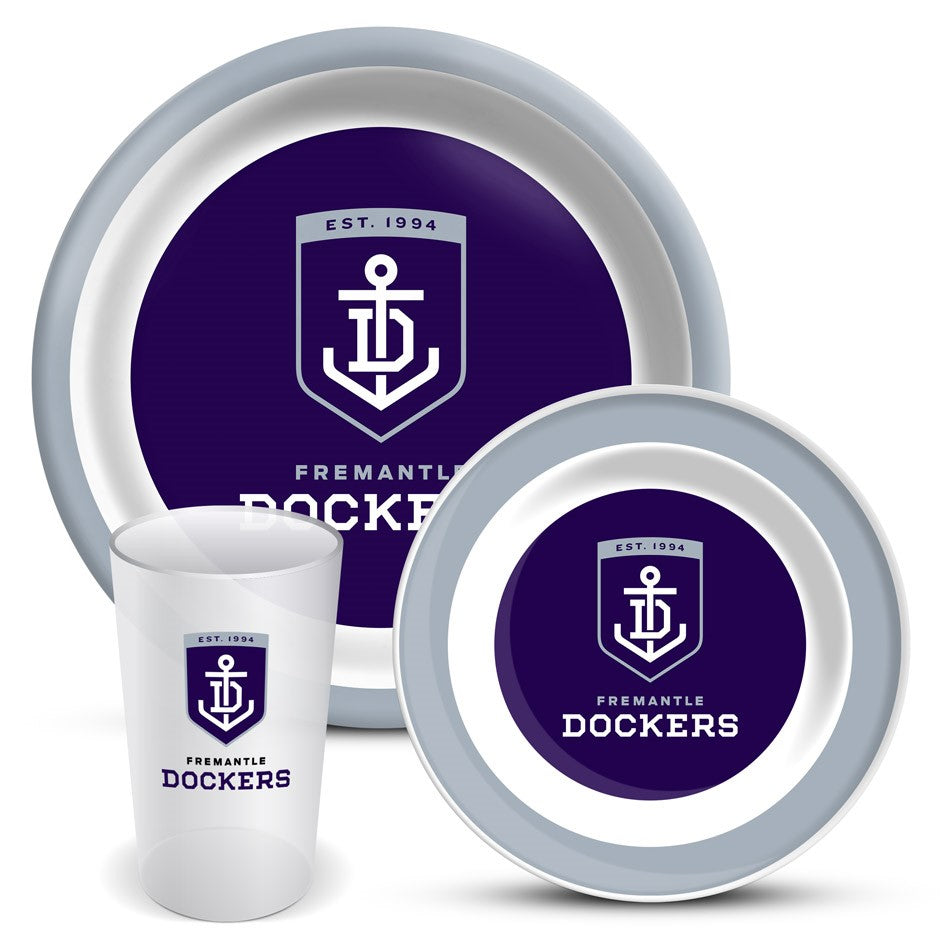 AFL 3 PIECE MELAMINE DINNER SET - FREMANTLE DOCKERS