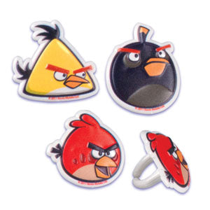 ANGRY BIRDS CUPCAKE RINGS - PACK OF 12