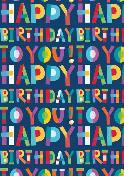 GIFT WRAP - HAPPY BIRTHDAY BLUE