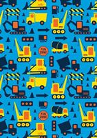 GIFT WRAP - CONSTRUCTION TRUCKS