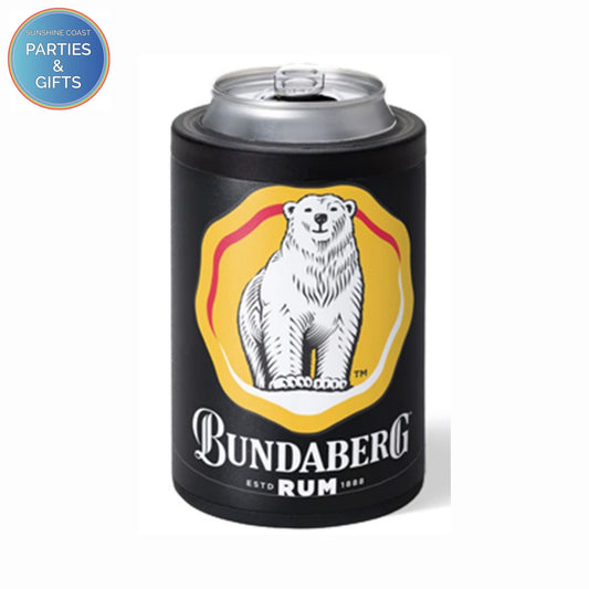 BUNDABERG RUM BUNDY BEAR FACE BLACK INSULATED CAN COOLER