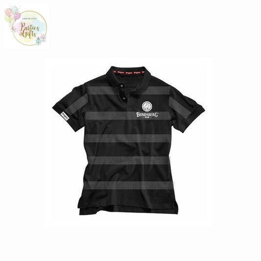 BUNDABERG RUM BUNDY BEAR BLACK AND GREY POLO SHIRT