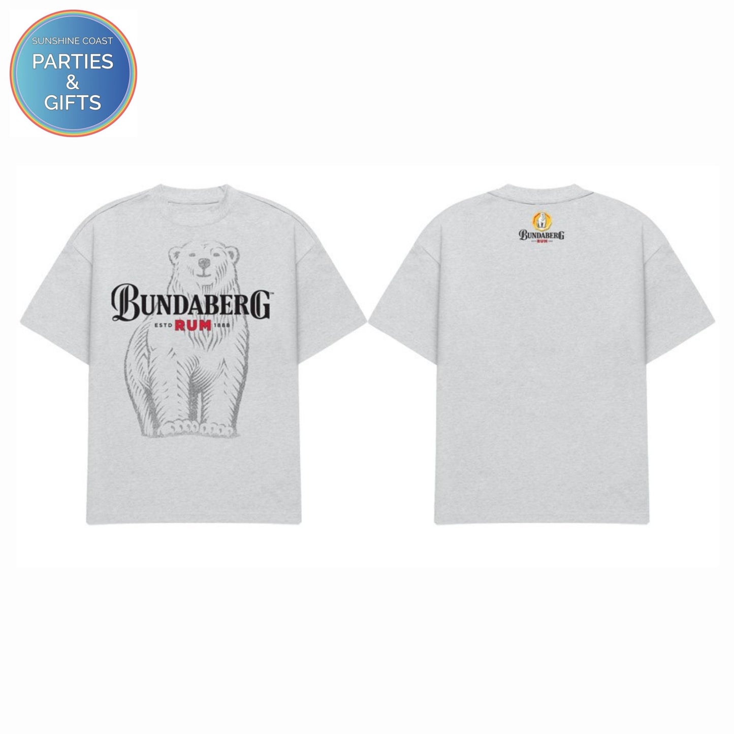 BUNDABERG RUM LIGHT GREY MARLE CREW NECK T-SHIRT