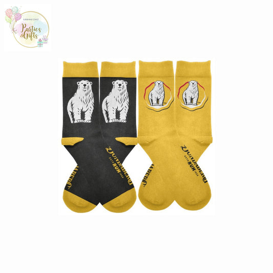 BUNDABERG RUM BUNDY BEAR MEN CREW SOCKS - PACK OF 2