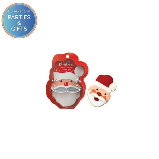CHRISTMAS SANTA & MOUSTACHE METAL COOKIE CUTTER SET - 2 PIECES