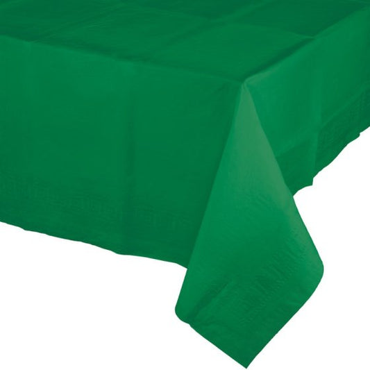 EMERALD GREEN PLASTIC TABLECOVER - 137CM X 274CM
