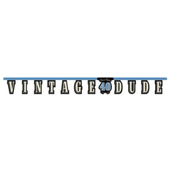 VINTAGE DUDE 40TH BIRTHDAY JOINTED BANNER - 2.67M
