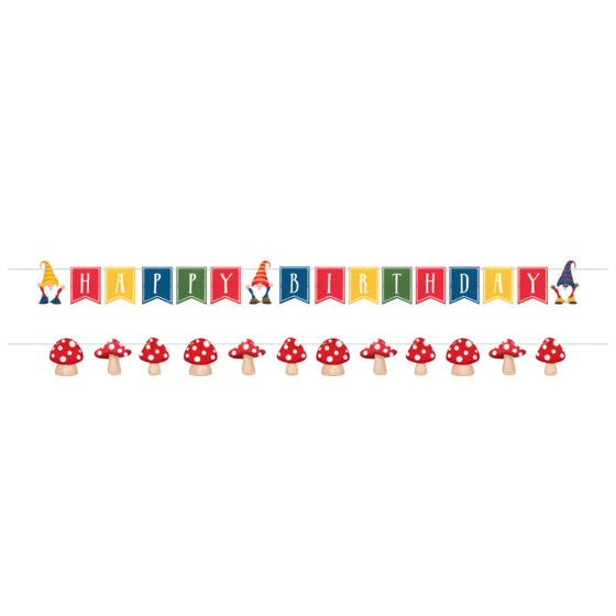 PARTY GNOMES HAPPY BIRTHDAY RIBBON BANNERS