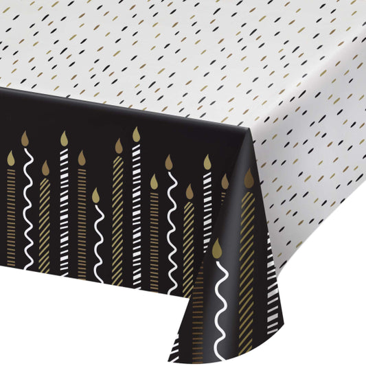 GOLDEN WISHES PAPER TABLECOVER 137CM x 244CM