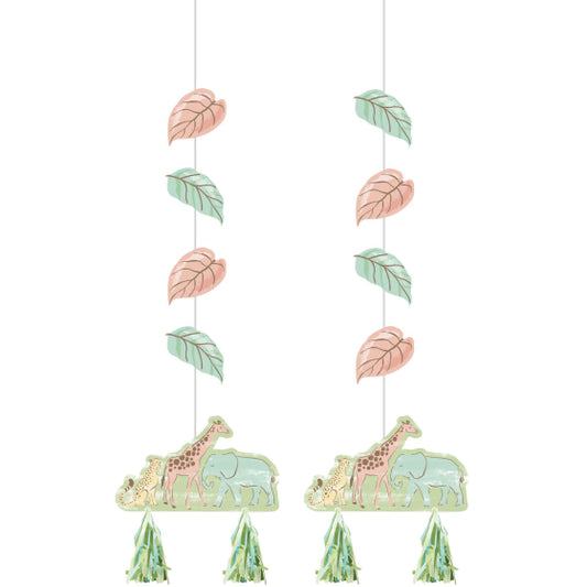 BABY SHOWER SAFARI BABY HANGING CUTOUTS - PACK OF 2