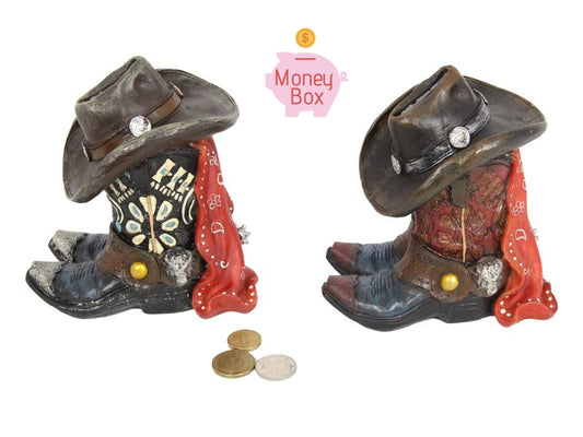 COWBOY BOOT MONEY BOX - 16CM