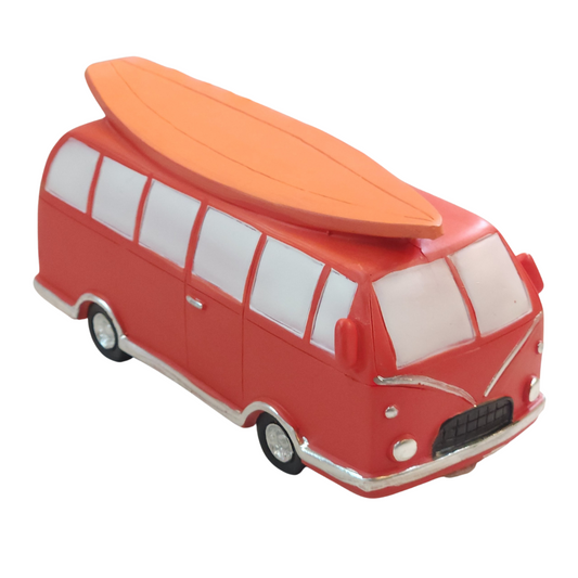 RED COMBI VAN MONEY BOX - 17CM