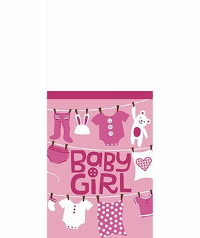 BABY SHOWER CUTE AS A BUTTON PLASTIC TABLECOVER 137CM x 259CM