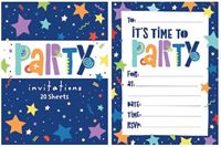 STARRY PARTY INVITATION PAD - PACK OF 20