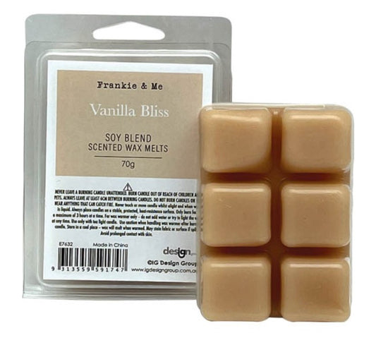 FRANKIE & ME SOY BLEND SCENTED WAX MELTS - VANILLA BLISS - 6 PACK