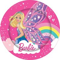 BARBIE ROUND PAPER PLATES 23CM - PACK OF 8