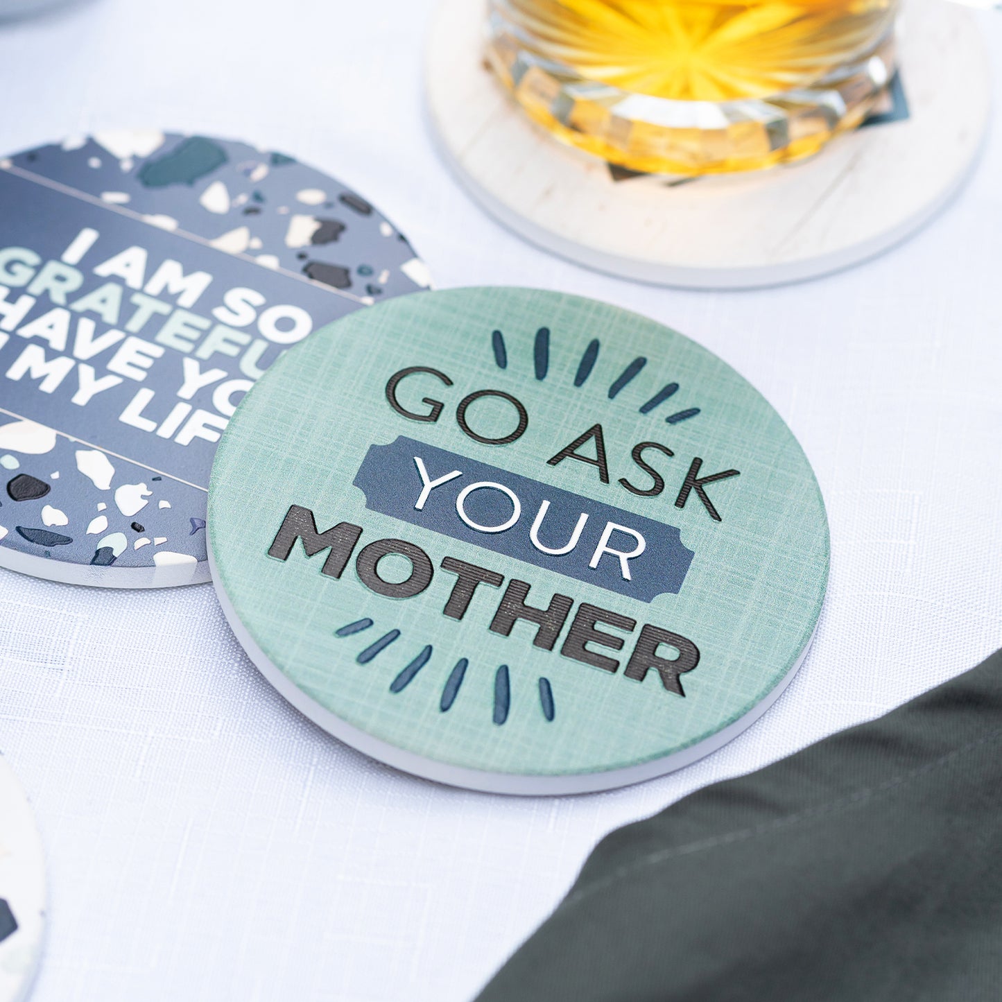 SPLOSH CERAMIC COASTER - GO ASK YOUR MOTHER