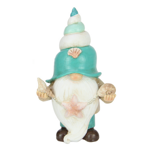 BEACH GNOME WITH SHELLS - 13CM