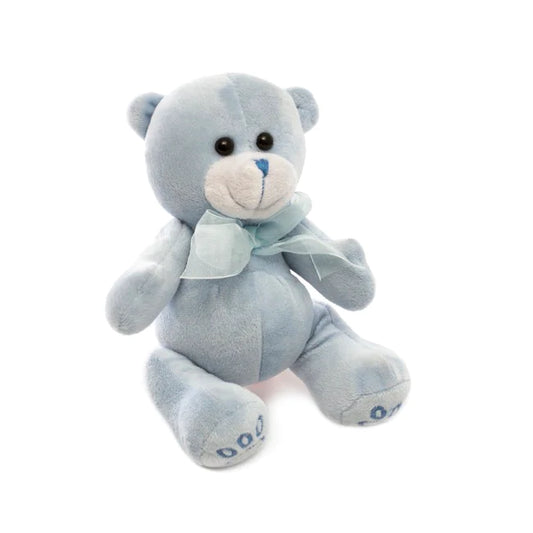 BABY PAW PRINT BLUE PLUSH TEDDY - 15CM