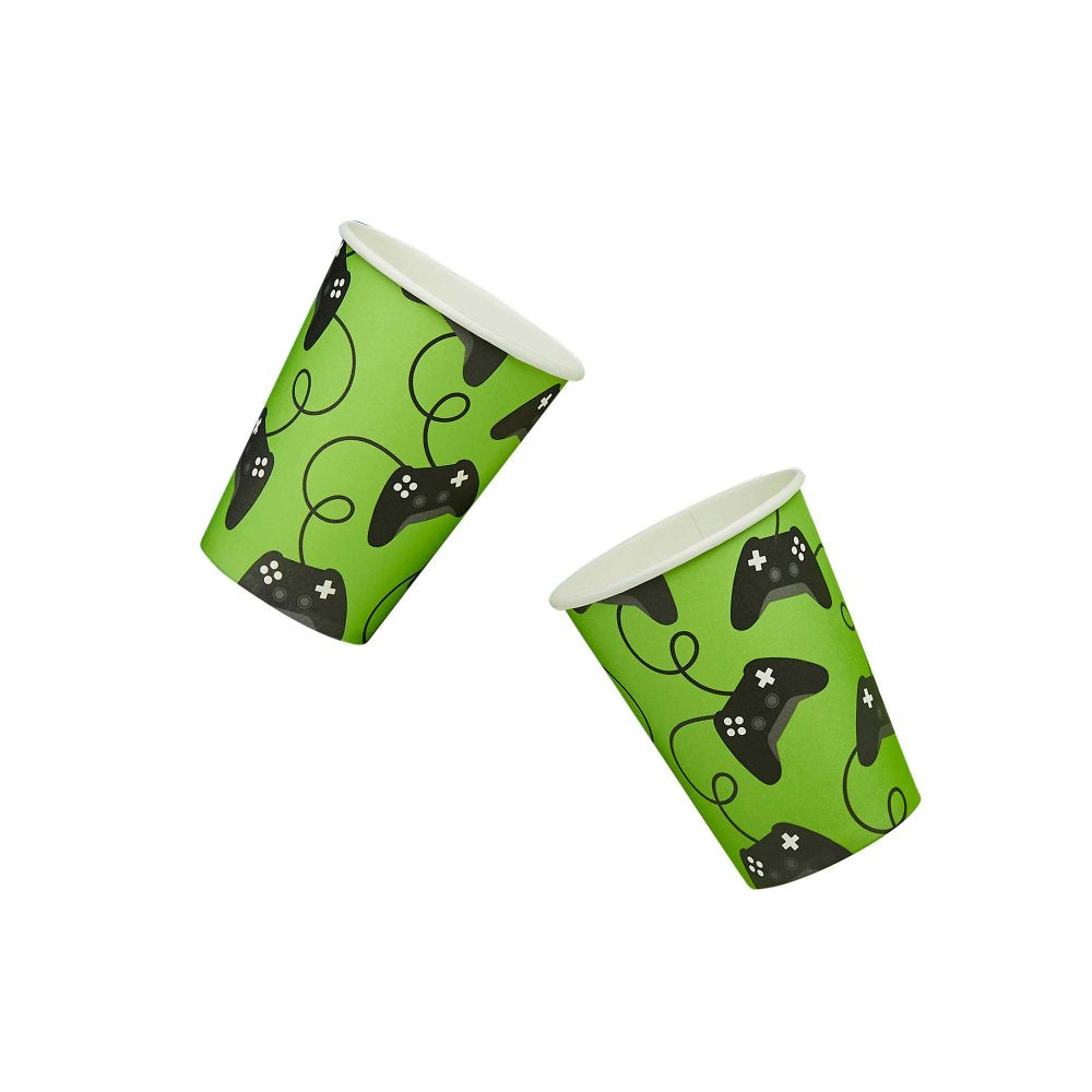 HOOTYBALLOO GAME ON! CONTROLLER 250ML PAPER CUPS - PACK OF 8