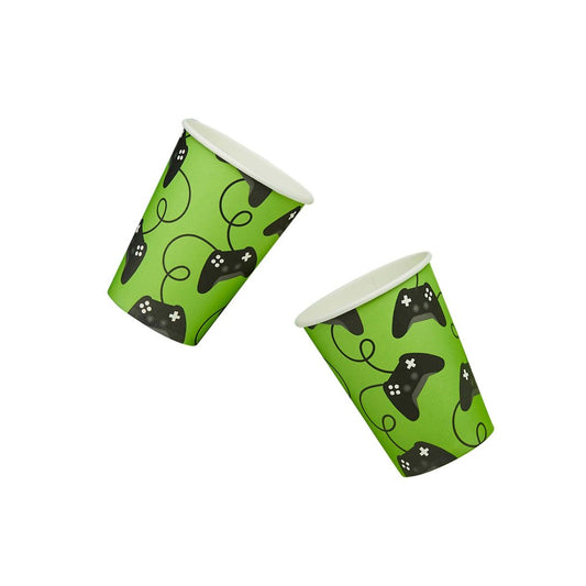 HOOTYBALLOO GAME ON! CONTROLLER 250ML PAPER CUPS - PACK OF 8